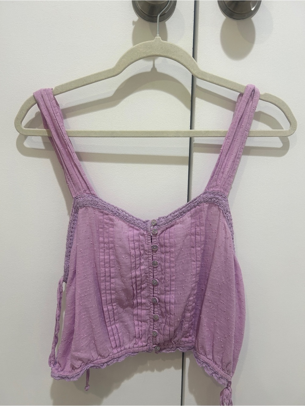Free People Lavender Textured Cropped Tank